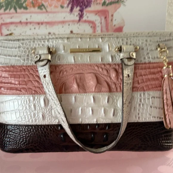 Brahmin Mini Asher in Toasted Macaroon Cassini - Picture 2 of 11